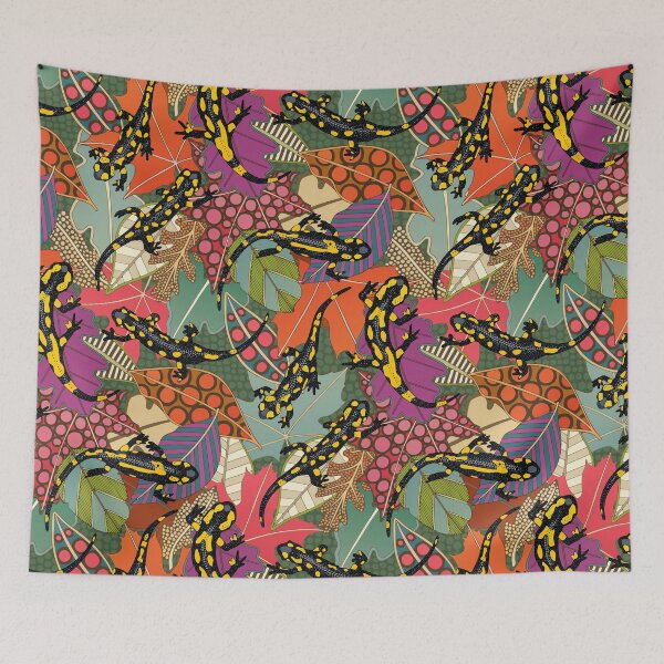 Item preview, maximalist salamander forest designed and sold by scrummy.
