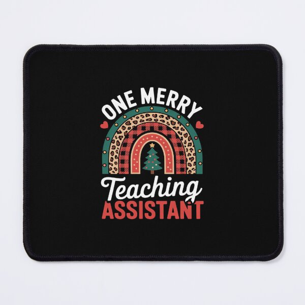 Item preview, One Merry Teaching Assistant Rainbow Christmas Teacher Aide designed and sold by MarkLeedsArt.