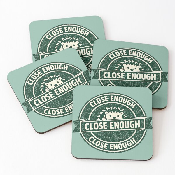 Item preview, Close Enough Stamp With Hedgehog Thumbs Up designed and sold by ChirpInc.