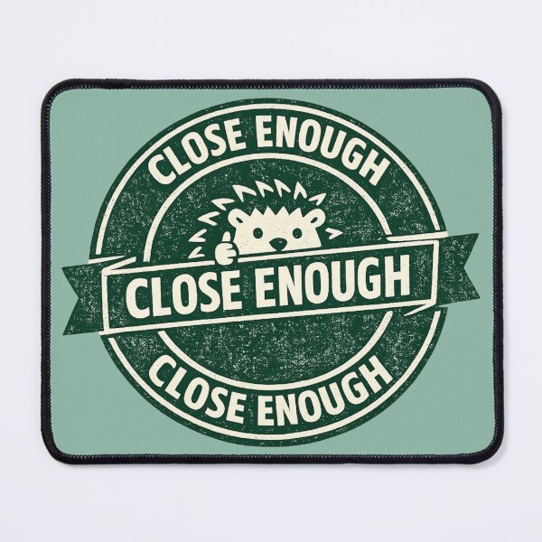 Item preview, Close Enough Stamp With Hedgehog Thumbs Up designed and sold by ChirpInc.
