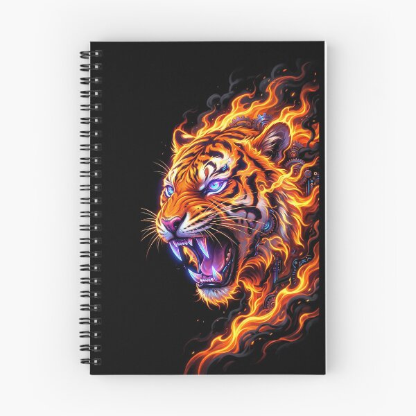Item preview, Neon Cyberpunk Tiger - Electric Fire Beast designed and sold by Aura Art Studio.
