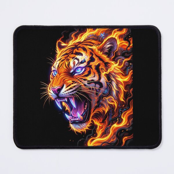 Item preview, Neon Cyberpunk Tiger - Electric Fire Beast designed and sold by Aura Art Studio.