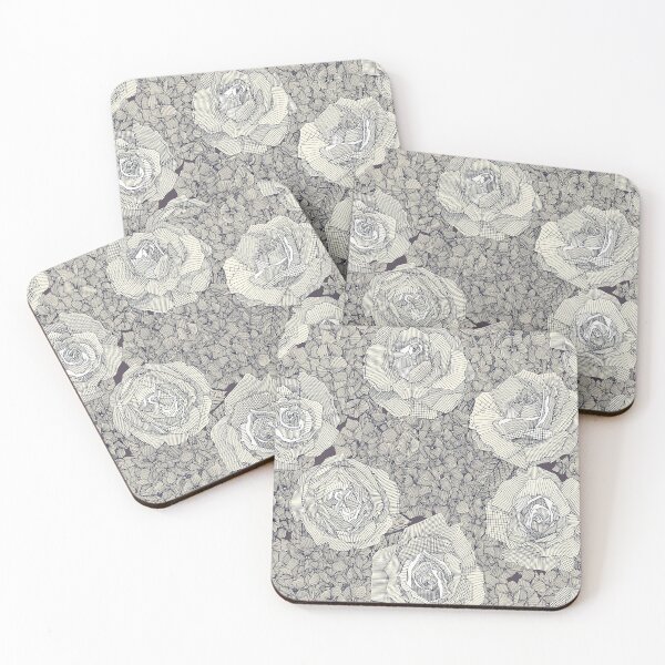 Item preview, rose hydrangea floral pearl navy plum designed and sold by scrummy.