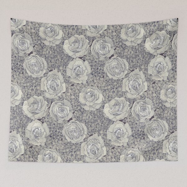 Item preview, rose hydrangea floral pearl navy plum designed and sold by scrummy.