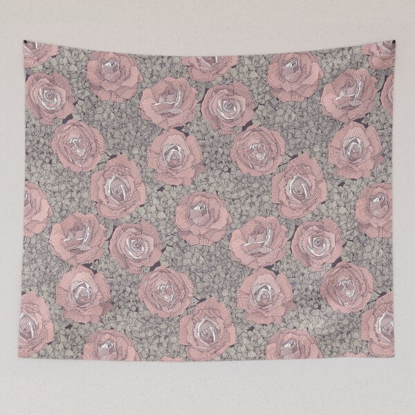 Item preview, rose hydrangea floral pink mulberry plum designed and sold by scrummy.