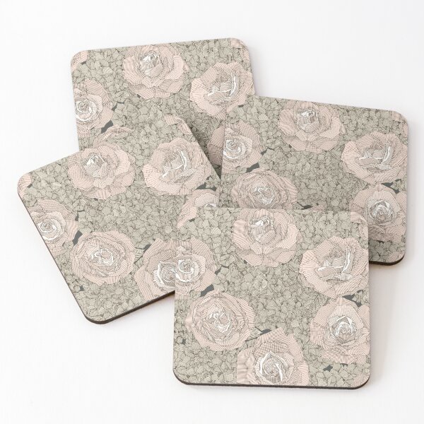 Item preview, rose hydrangea floral pale peach tea dark designed and sold by scrummy.