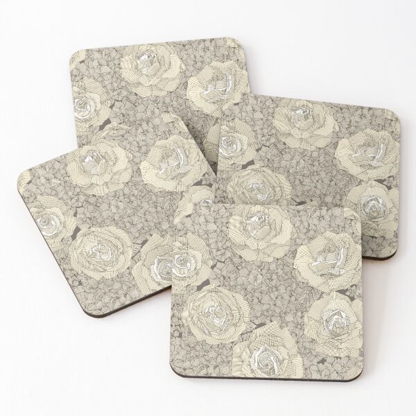 Item preview, rose hydrangea floral cream tea leather designed and sold by scrummy.