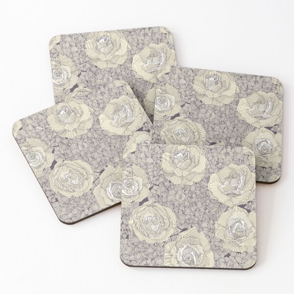 Item preview, rose hydrangea floral cream mulberry plum designed and sold by scrummy.