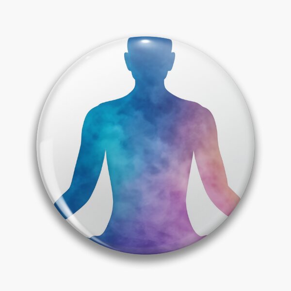 Item preview, Serene person meditating in colorful silhouette for wellness and mindfulness concepts designed and sold by Creative88Art.