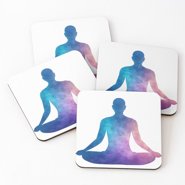 Item preview, Serene person meditating in colorful silhouette for wellness and mindfulness concepts designed and sold by Creative88Art.