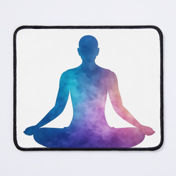 Item preview, Serene person meditating in colorful silhouette for wellness and mindfulness concepts designed and sold by Creative88Art.