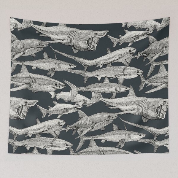 Item preview, just sharks black gunmetal designed and sold by scrummy.