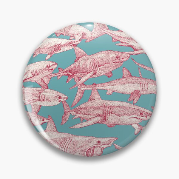 Item preview, just sharks viva magenta turquoise designed and sold by scrummy.