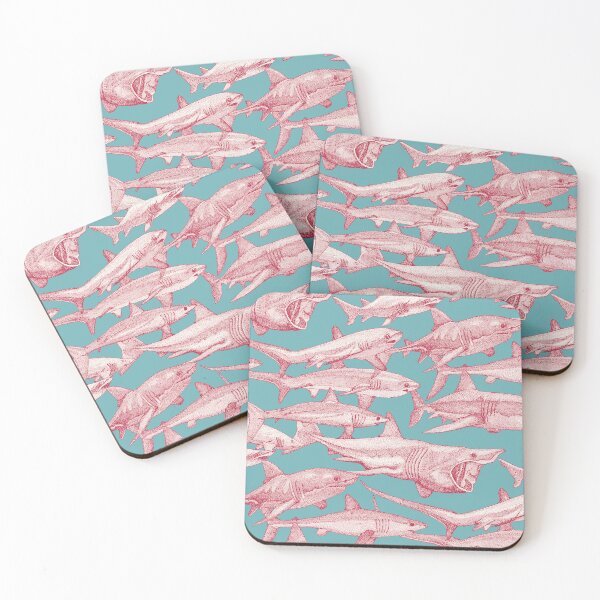 Item preview, just sharks viva magenta turquoise designed and sold by scrummy.