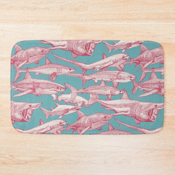 Item preview, just sharks viva magenta turquoise designed and sold by scrummy.
