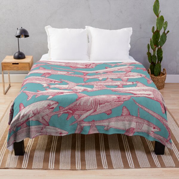 Item preview, just sharks viva magenta turquoise designed and sold by scrummy.