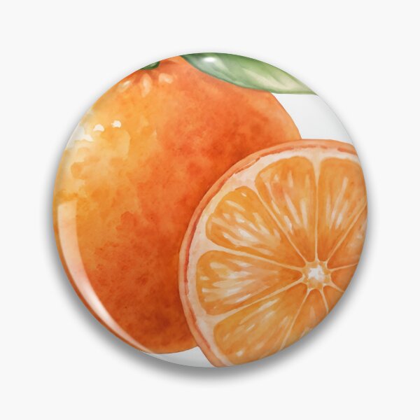 Item preview, Vibrant orange with green leaf and sliced segment designed and sold by Creative88Art.