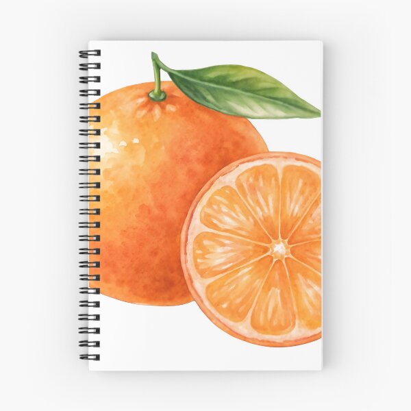 Item preview, Vibrant orange with green leaf and sliced segment designed and sold by Creative88Art.