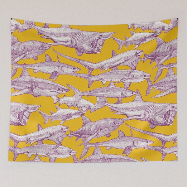 Item preview, just sharks purple yellow designed and sold by scrummy.