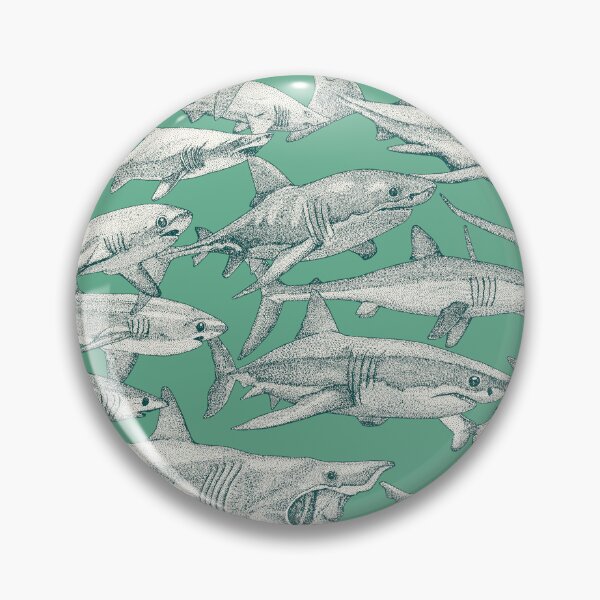 Item preview, just sharks dark teal peppermint designed and sold by scrummy.