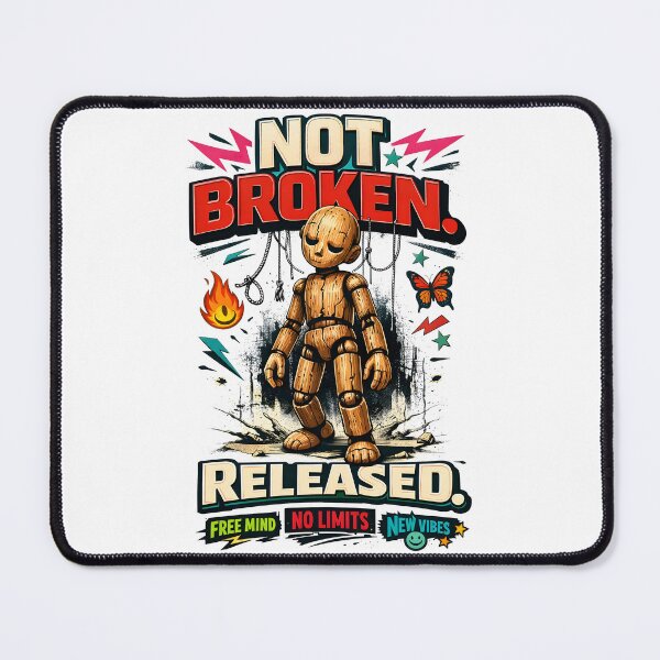 Item preview, Not Broken Released Wooden Puppet Aesthetic - Breaking Free Mental Health Awareness & Stoic Autonomy Graphic Art - The Cut String Puppet Symbol of Freedom and Mindful Liberation by Vivaan Studio designed and sold by Vivaan Studio.