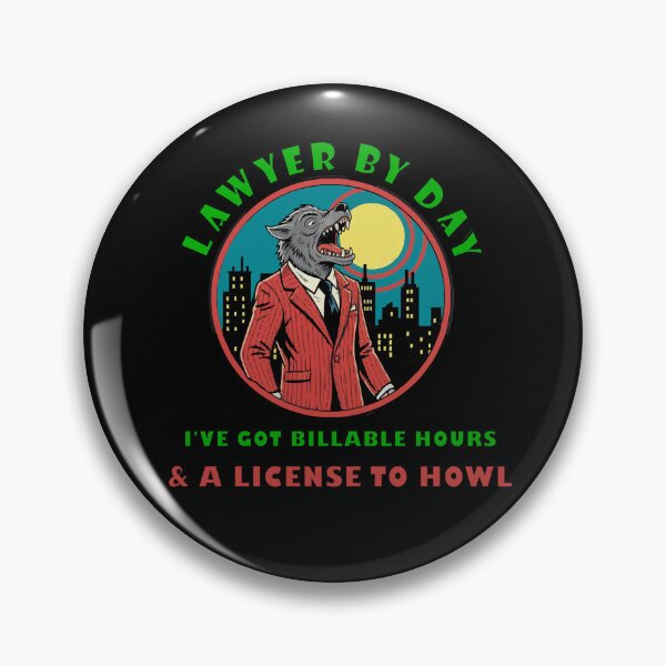 Item preview, Funny Sarcastic Lawyer Retro Pop Art - Werewolf Howling at Moon Design designed and sold by PixieArtStudio.