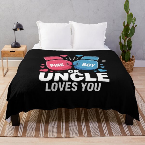 Item preview, Pink Or Blue Uncle Loves You Boxing Gender Reveal Party designed and sold by MarkLeedsArt.