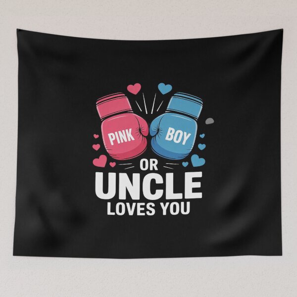 Item preview, Pink Or Blue Uncle Loves You Boxing Gender Reveal Party designed and sold by MarkLeedsArt.