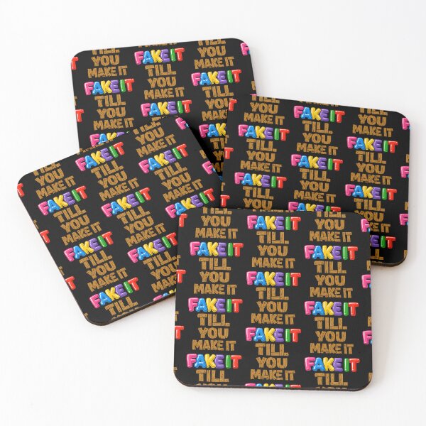 Item preview, Fake It Till You Make It Motivational Typography Design designed and sold by TeeTimeTreasure.