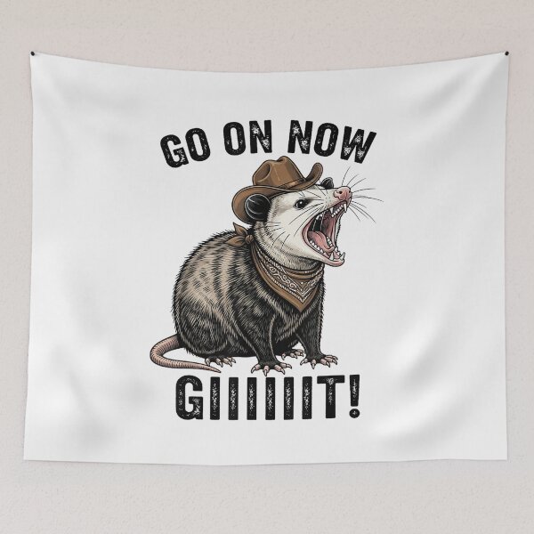 Item preview, Vintage Cowboy Opossum Go On Now Giiiit Funny Western Tee , Opossum Gift For Mom Dad Kids designed and sold by Opossum GIFT ★★★★★.