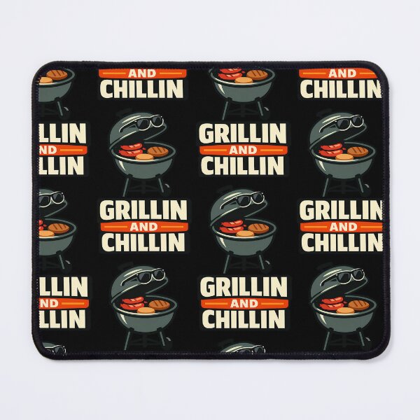Item preview, Grillin And Chillin Funny BBQ Typography Design designed and sold by TeeTimeTreasure.