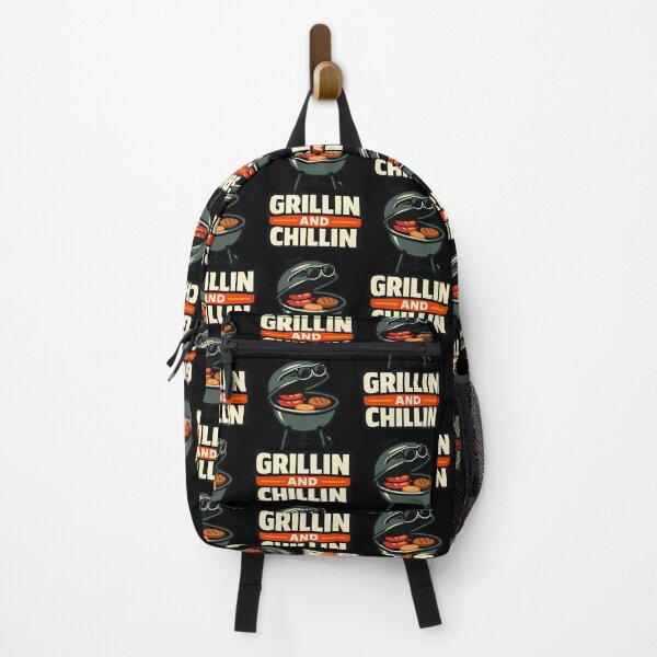 Item preview, Grillin And Chillin Funny BBQ Typography Design designed and sold by TeeTimeTreasure.