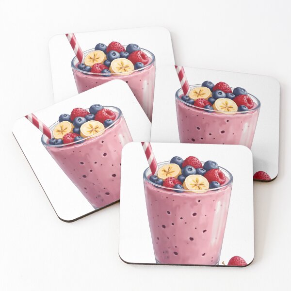 Item preview, Delicious pink smoothie with mixed berries and fruit slices designed and sold by Creative88Art.
