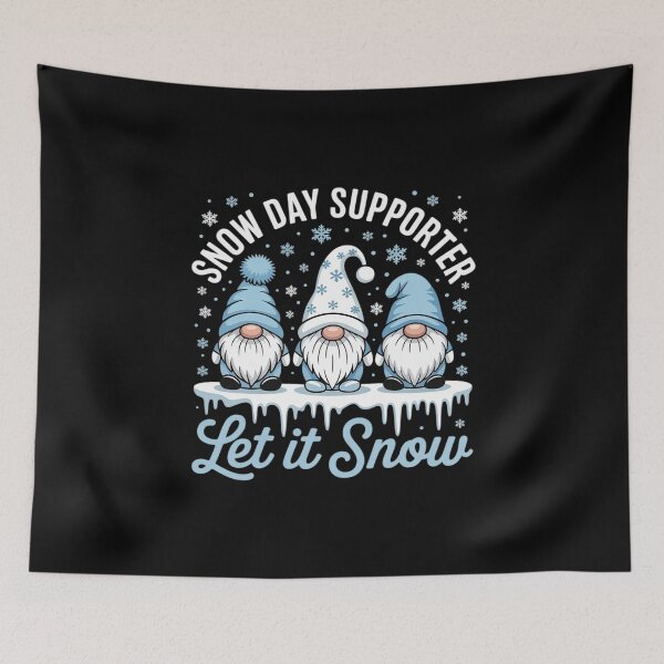 Item preview, Snow Day Supporter Let It Snow Cute Blue Gnome Xmas Holiday designed and sold by MarkLeedsArt.