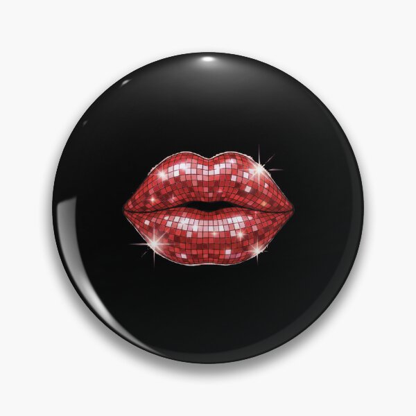 Item preview, Red Disco Ball Lips Shiny Mirror Mouth Party Graphic designed and sold by Fenay Designs.