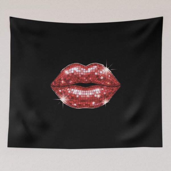 Item preview, Red Disco Ball Lips Shiny Mirror Mouth Party Graphic designed and sold by Fenay Designs.