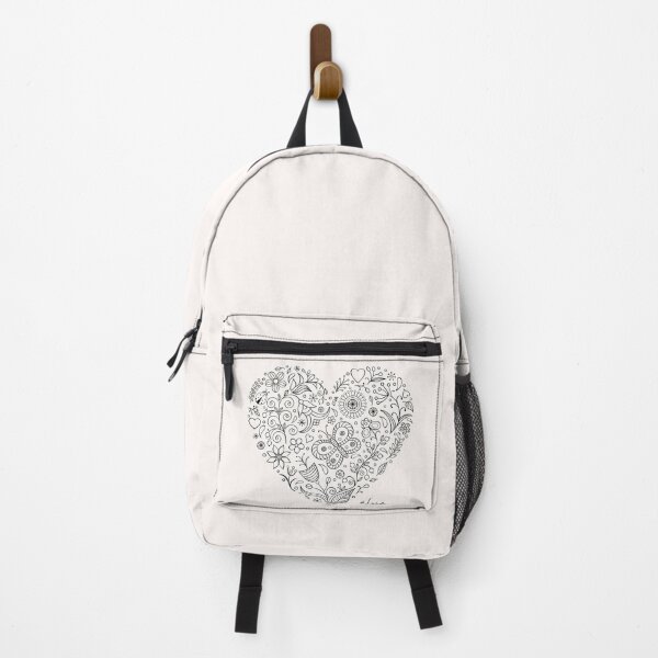 Item preview, Hand-Drawn Floral Heart Whimsical Flower & Butterfly Doodle designed and sold by rdxart.