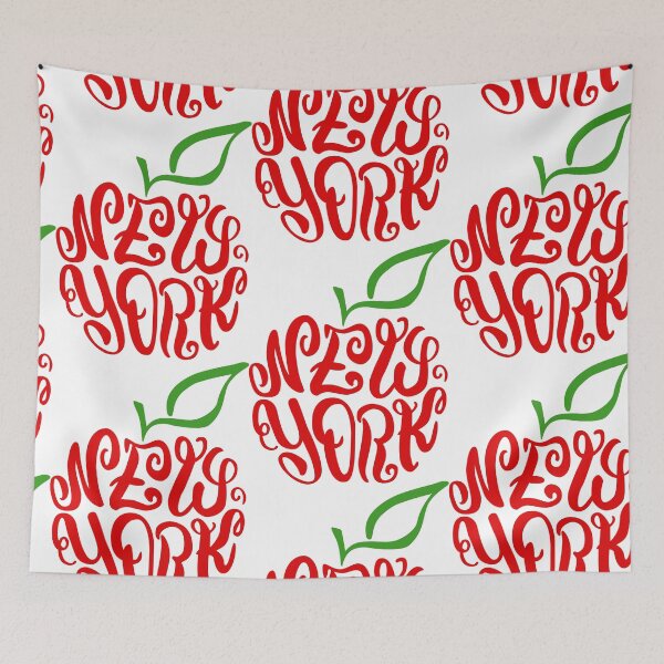 Item preview, New York Hand Drawn Lettering Apple Calligram designed and sold by shpolka.