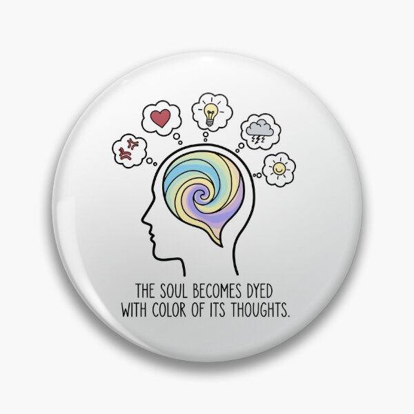Item preview, The Soul Becomes Dyed With the Color of Its Thoughts – Daily Stoic Quote by Marcus Aurelius, Colorful Mind Illustration designed and sold by artbibun.