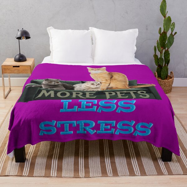 Item preview, More Pets Less Stress Cat Quote designed and sold by Adappai.