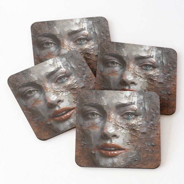 Item preview, Weathered Soul | Textured Impasto Woman Portrait designed and sold by Artvay.