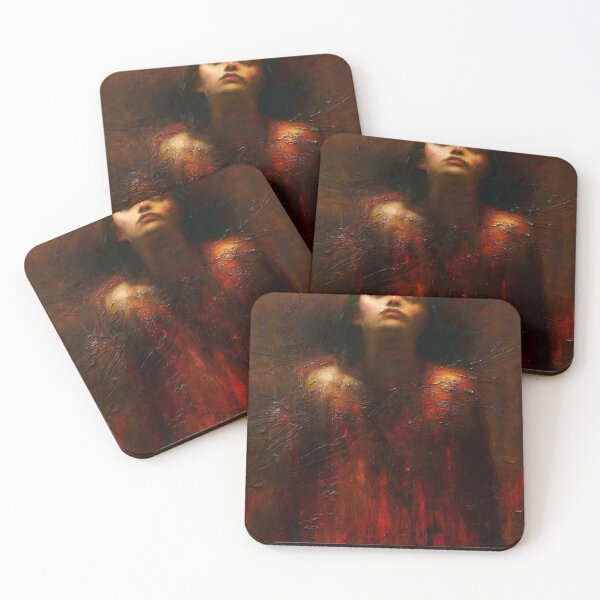 Item preview, Crimson Surrender | Dark Gothic Oil Painting designed and sold by Artvay.