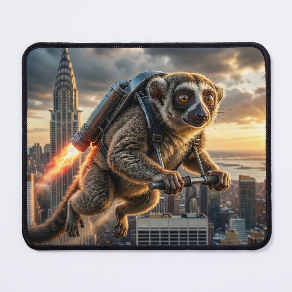 Item preview, Lemur Flies over New York City designed and sold by Tridentulus.