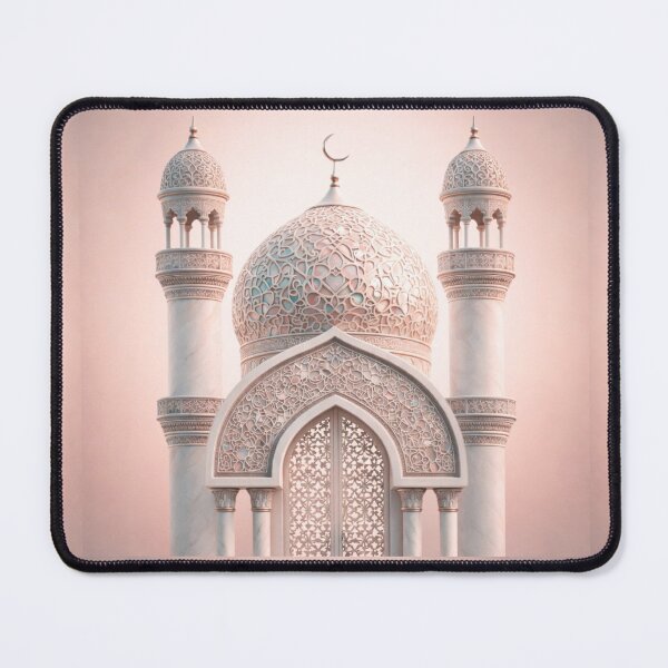 Item preview, Elegant Islamic Mosque with Crescent Dome and Pastel Arabesque Details designed and sold by D-Islamic.