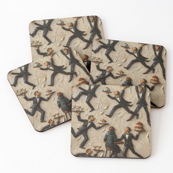 Item preview, The Dinner Rush | Whimsical Chaotic Waiters Art designed and sold by Artvay.