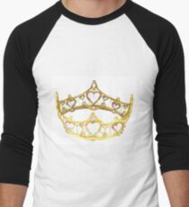 Queen of Hearts gold crown tiara by Kristie Hubler Men's Baseball ¾ T-Shirt
