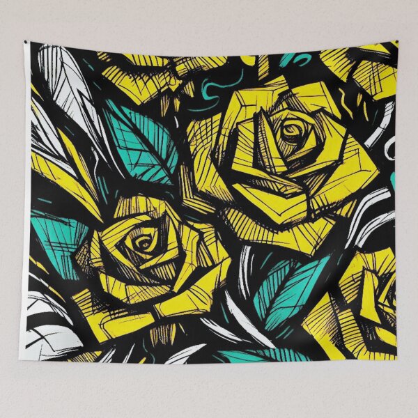 Item preview, Yellow Rose Floral Illustration for Bold Color Floral Lovers designed and sold by WildStroke.