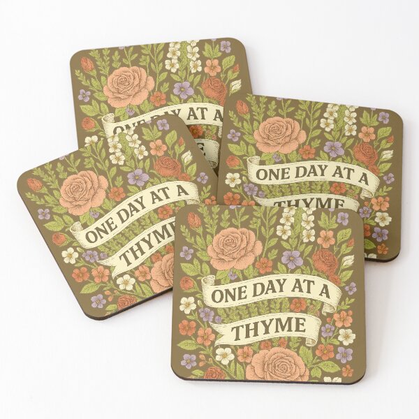 Item preview, One Day at a Thyme – Botanical Herb Pun Floral Illustration designed and sold by WildbuntingStudio.