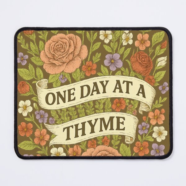 Item preview, One Day at a Thyme – Botanical Herb Pun Floral Illustration designed and sold by WildbuntingStudio.