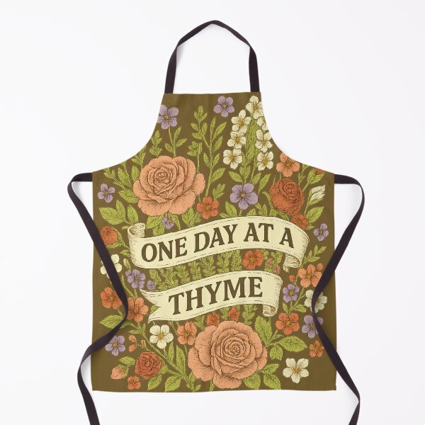 Item preview, One Day at a Thyme – Botanical Herb Pun Floral Illustration designed and sold by WildbuntingStudio.